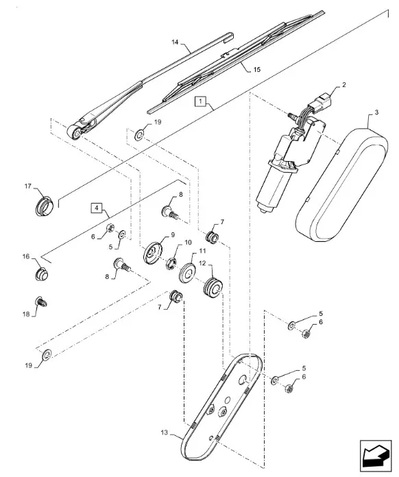 87417654 - Щетка стеклооч. стекла двери прав. TGT8./Mg.